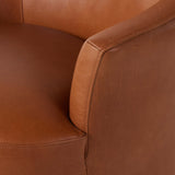 Ernesto Leather Swivel Chair, Nutmeg-Furniture - Chairs-High Fashion Home