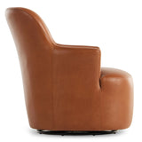 Ernesto Leather Swivel Chair, Nutmeg-Furniture - Chairs-High Fashion Home