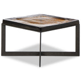 Lennie Cast Glass Bunching Table, Amber-Furniture - Accent Tables-High Fashion Home