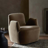 Reed Swivel Chair, Sapphire Khaki-Furniture - Chairs-High Fashion Home