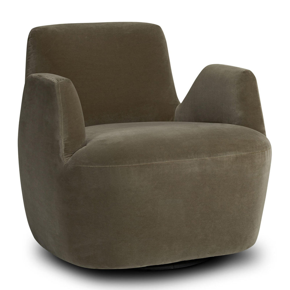 Reed Swivel Chair, Sapphire Khaki-Furniture - Chairs-High Fashion Home