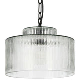 Malone Pendant, Clear Reeded Glass-Lighting-High Fashion Home