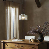 Malone Pendant, Clear Reeded Glass-Lighting-High Fashion Home