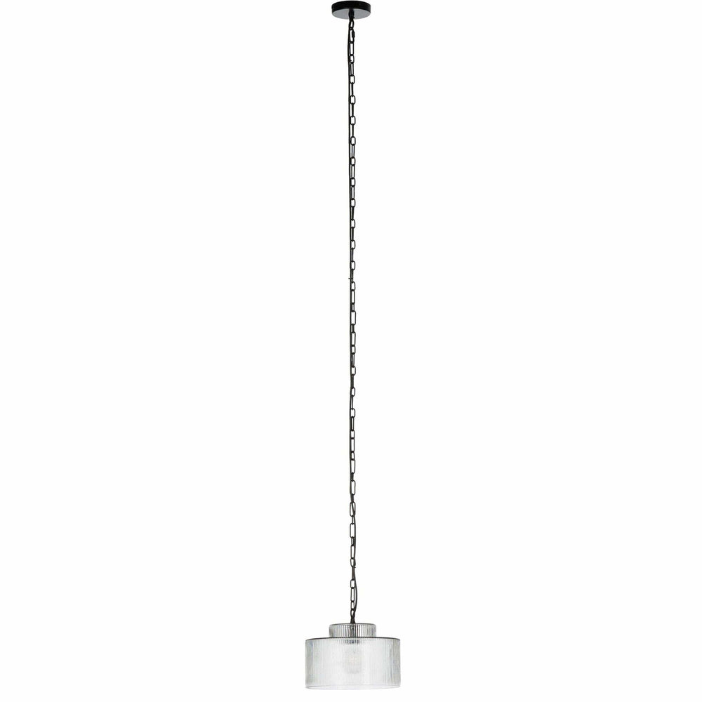 Malone Pendant, Clear Reeded Glass-Lighting-High Fashion Home