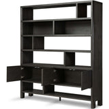 Noeline Wide Bookcase, Smoked Black