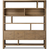 Noeline Wide Bookcase, Worn Oak