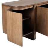 Elle Media Console, Tawny Oak-Furniture - Storage-High Fashion Home