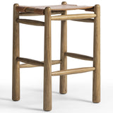 Nino Leather Backless Bar & Counter Stool, Dakota Tobacco-Furniture - Dining-High Fashion Home