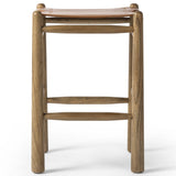 Nino Leather Backless Bar & Counter Stool, Dakota Tobacco-Furniture - Dining-High Fashion Home