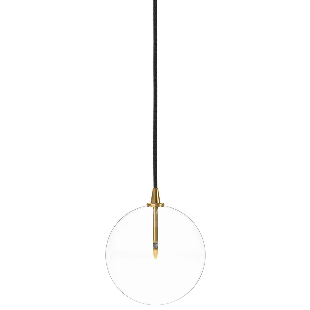 Glass Globe Pendant, Burnished Brass-Lighting-High Fashion Home