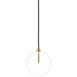 Glass Globe Pendant, Burnished Brass-Lighting-High Fashion Home