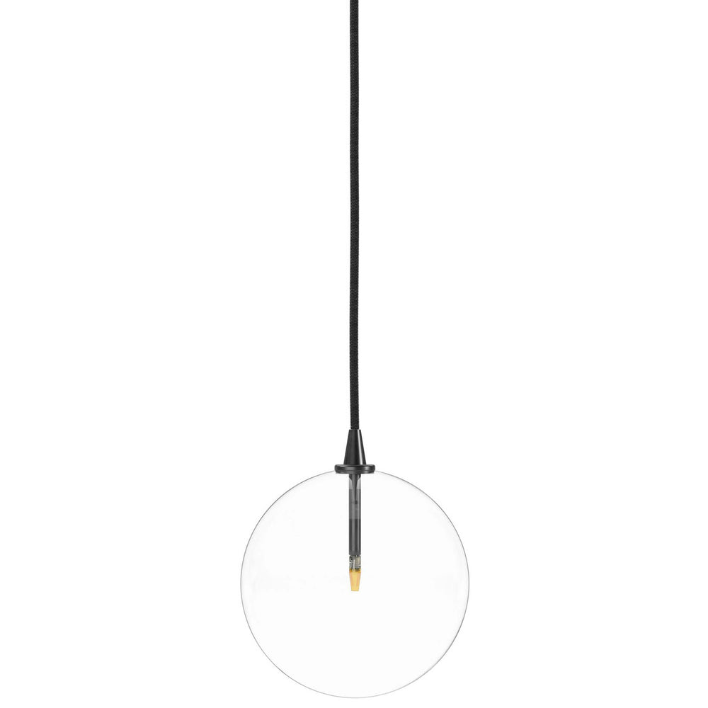 Glass Globe Pendant, Black Gunmetal-Lighting-High Fashion Home