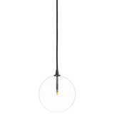 Glass Globe Pendant, Black Gunmetal-Lighting-High Fashion Home