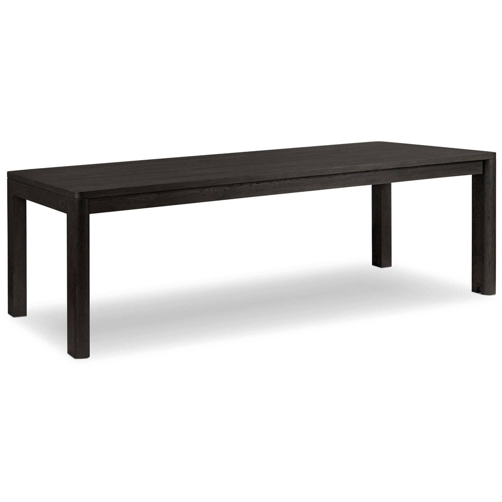 Noeline Double Extension Dining Table, Smoked Black Oak