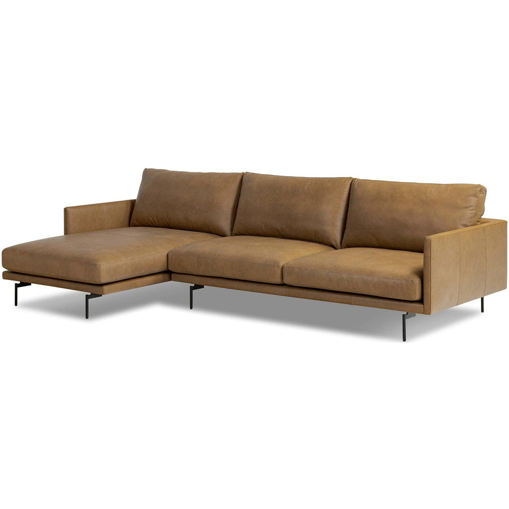 Melle Leather Sectional, Lipari Camel