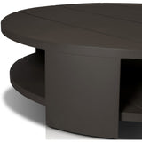 Roca Outdoor Round Metal Coffee Table, Bronze