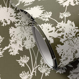 Flora Wallpaper by Gold Rush Art Co., Olive I