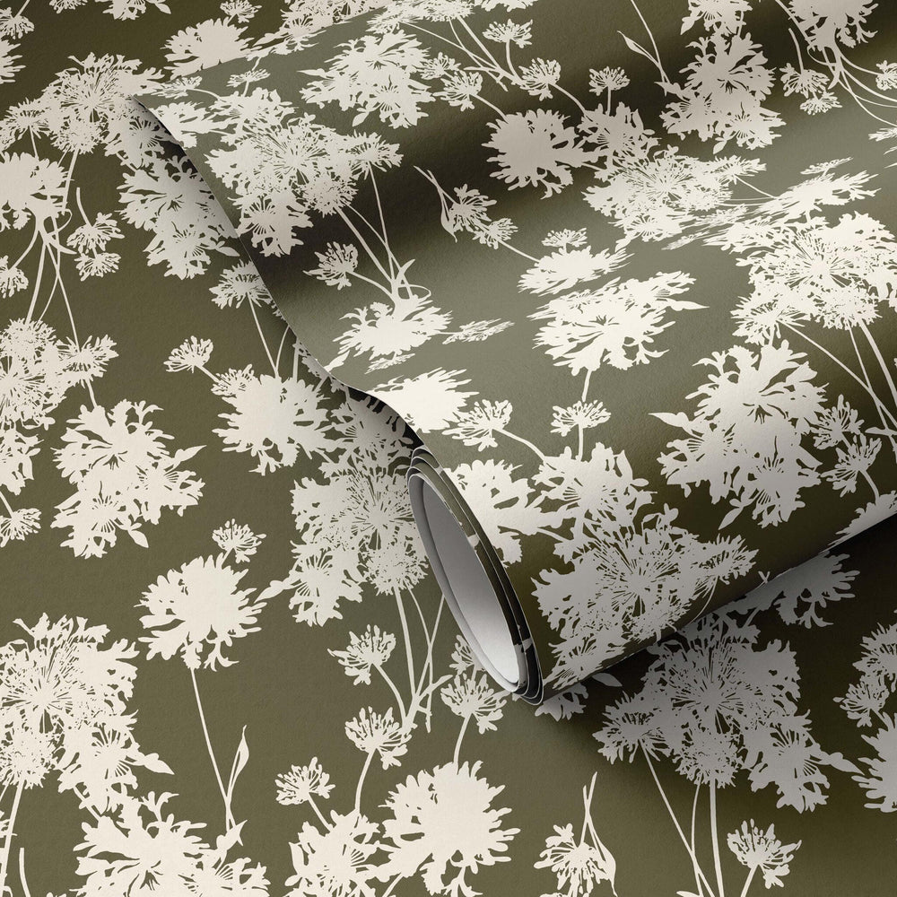 Flora Wallpaper by Gold Rush Art Co., Olive I