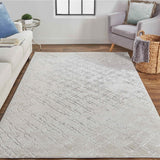 Feizy Rug Micah 3047F, Beige/Silver-High Fashion Home