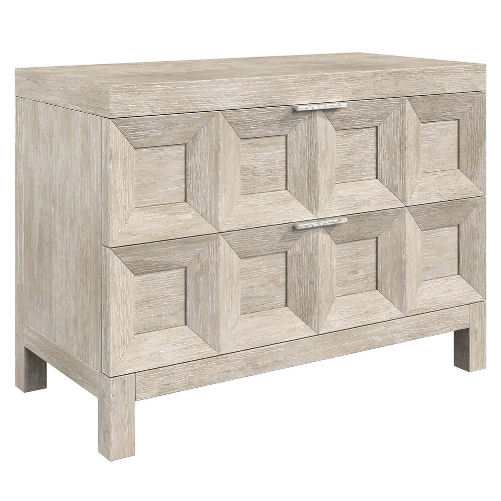 Prado Coffered Nightstand, Wide-Furniture - Bedroom-High Fashion Home