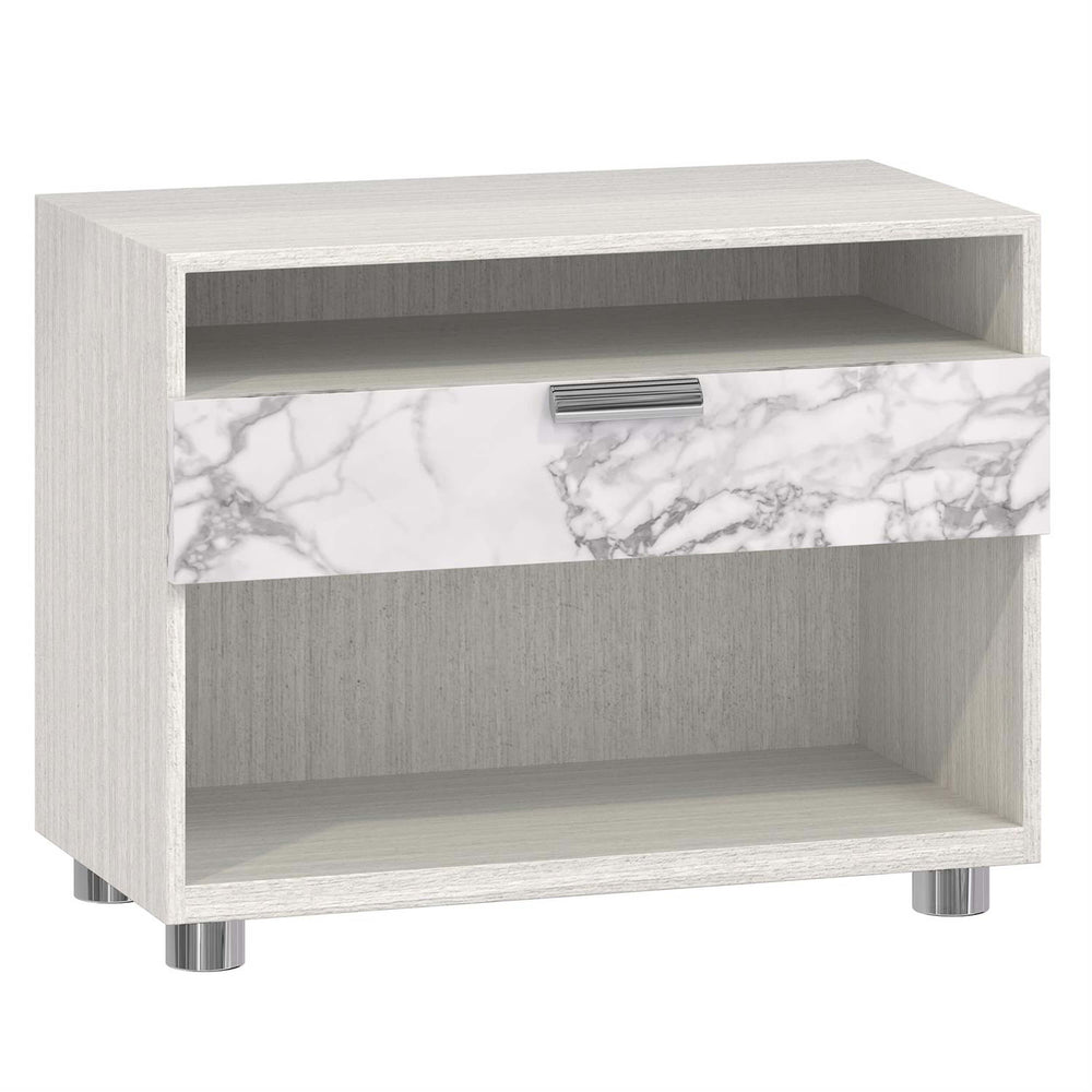 Stratum 1 Drawer Arabescato Nightstand-Furniture - Bedroom-High Fashion Home