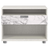 Stratum 1 Drawer Arabescato Nightstand-Furniture - Bedroom-High Fashion Home