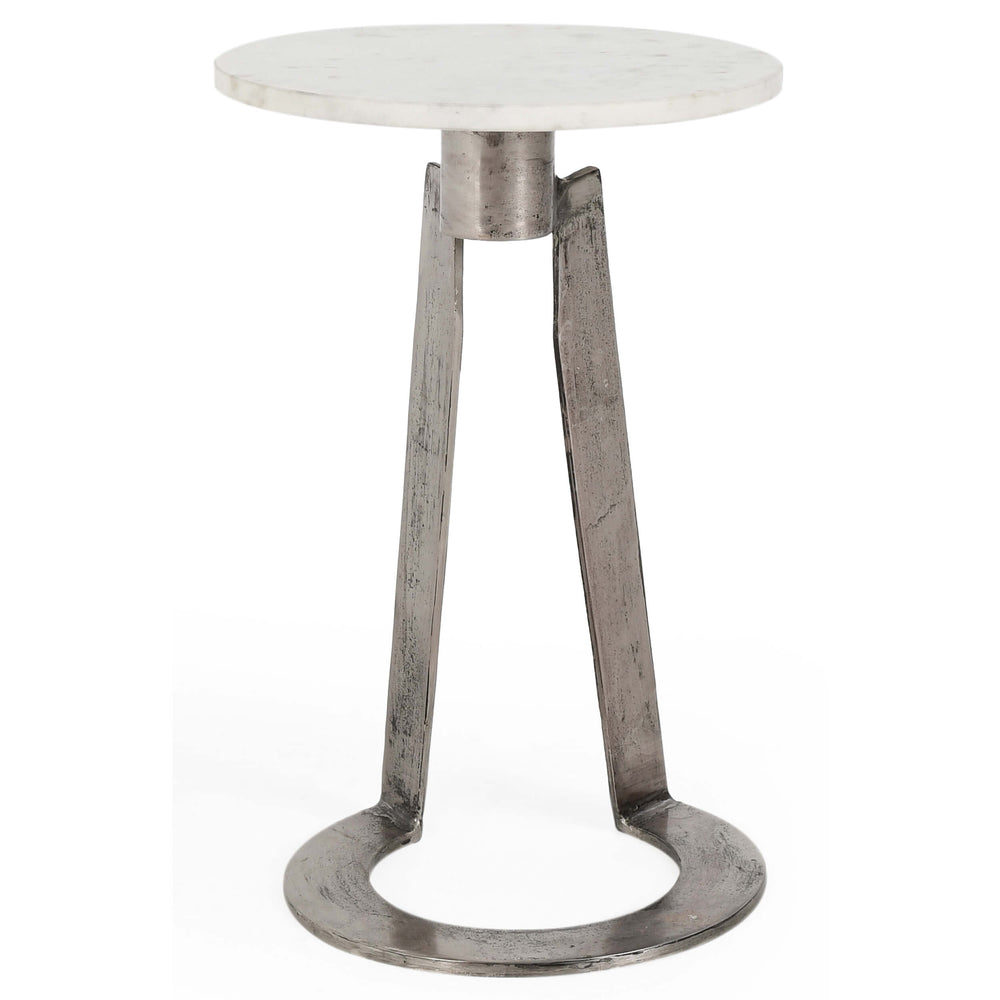 Leyton Accent Table, White Marble-Furniture - Accent Tables-High Fashion Home