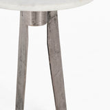 Leyton Accent Table, White Marble-Furniture - Accent Tables-High Fashion Home