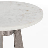 Leyton Accent Table, White Marble-Furniture - Accent Tables-High Fashion Home