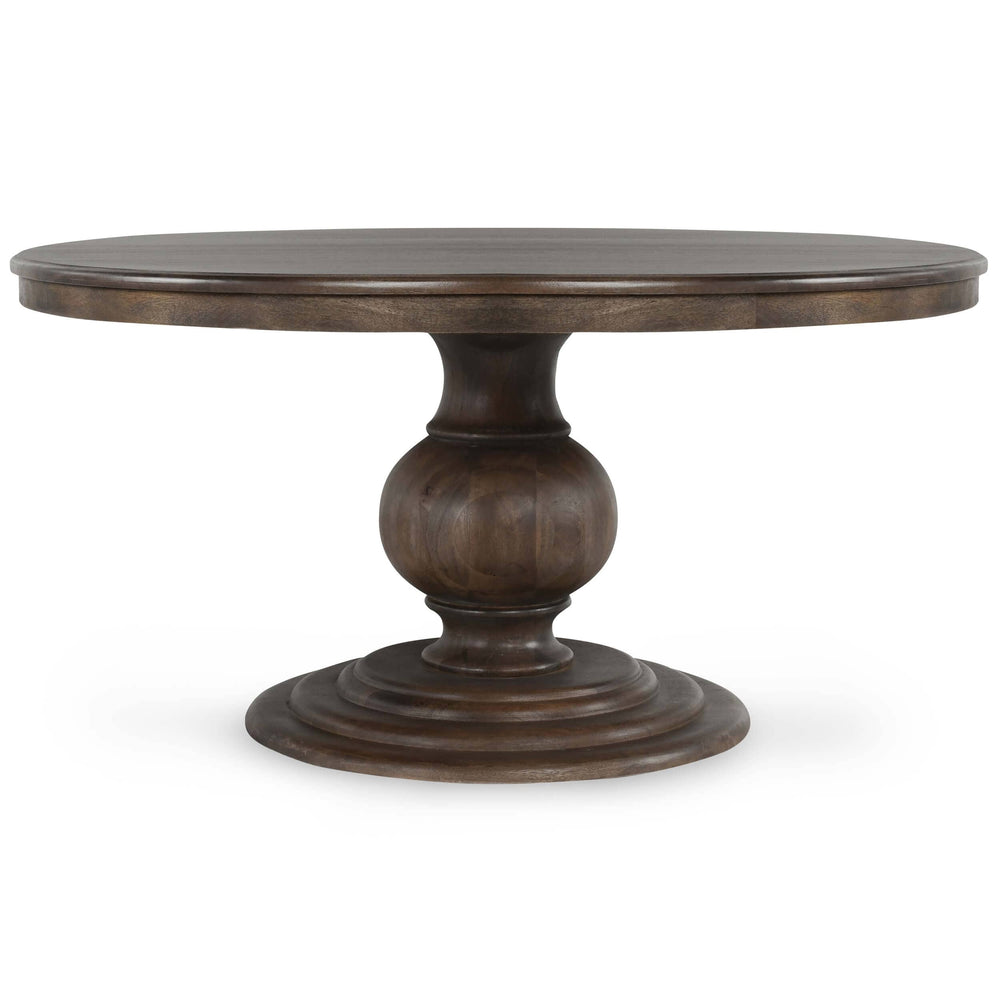 Brookside 60" Round Dining Table, Dark Brown