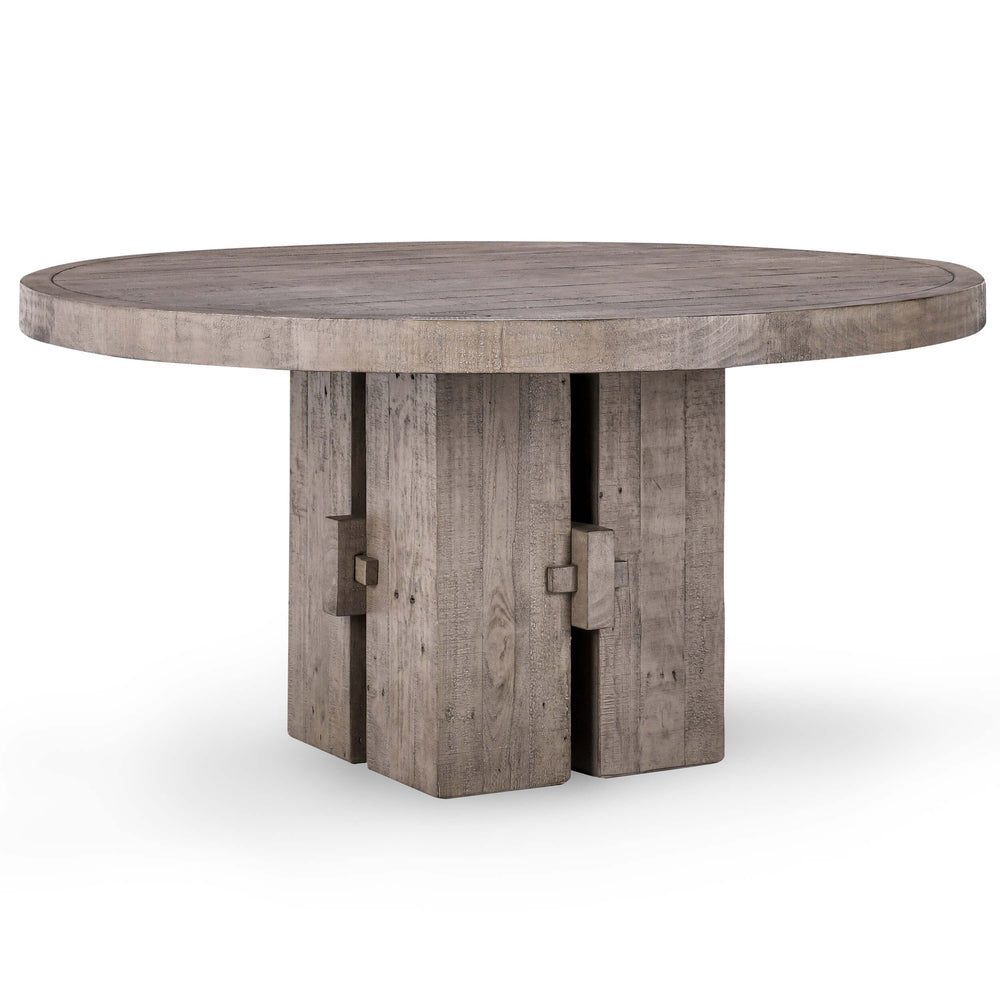 Trommald 60" Round Dining Table, Distressed Gray-Furniture - Dining-High Fashion Home