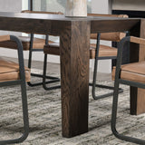 Troy Dining Table, Suede Brown-Furniture - Dining-High Fashion Home