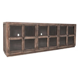 Selma 6 Door Cabinet, Aged Brown-Furniture - Storage-High Fashion Home