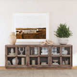 Selma 6 Door Cabinet, Aged Brown-Furniture - Storage-High Fashion Home