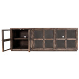 Selma 6 Door Cabinet, Aged Brown-Furniture - Storage-High Fashion Home