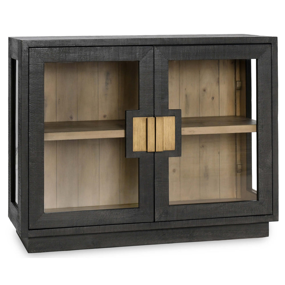 Larson 2 Door Cabinet, Carbon Black-Furniture - Storage-High Fashion Home