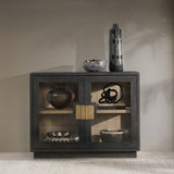 Larson 2 Door Cabinet, Carbon Black-Furniture - Storage-High Fashion Home