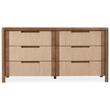 Corda 6 Drawer Dresser, Brown/Natural-Furniture - Storage-High Fashion Home