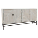 Finn 4 Door Cabinet, Gray/White Wash-Furniture - Storage-High Fashion Home