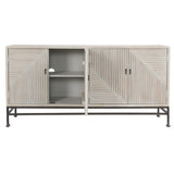 Finn 4 Door Cabinet, Gray/White Wash-Furniture - Storage-High Fashion Home