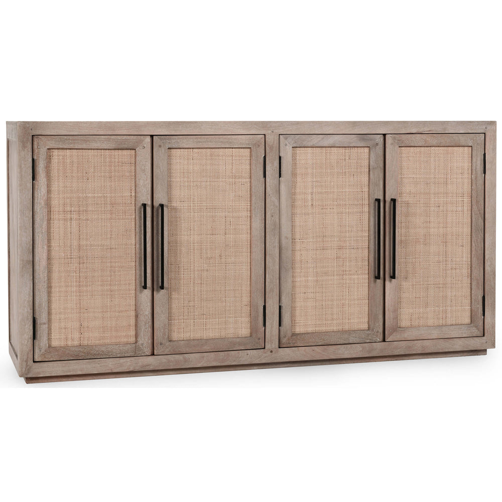 Jensen 4 Door Cabinet, Taupe-Furniture - Storage-High Fashion Home