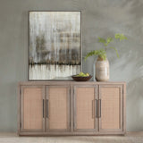 Jensen 4 Door Cabinet, Taupe-Furniture - Storage-High Fashion Home