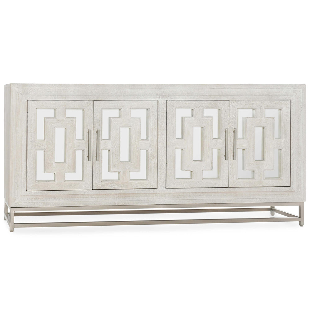 Adina 4 Door Media Console, White Washed