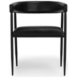 Preston Leather Dining Chair, Jet Black, Set of 2