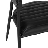 Preston Leather Dining Chair, Jet Black, Set of 2