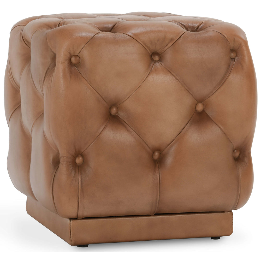 Briar Leather Ottoman, Tutor Brown