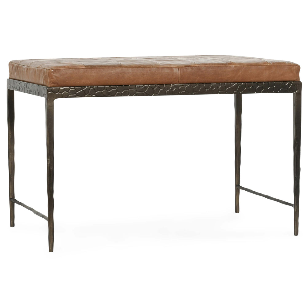 Malo Leather Bench, Chestnut-Furniture - Benches-High Fashion Home