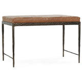 Malo Leather Bench, Chestnut-Furniture - Benches-High Fashion Home