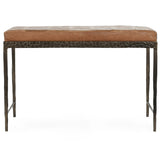 Malo Leather Bench, Chestnut-Furniture - Benches-High Fashion Home