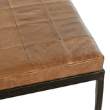 Malo Leather Bench, Chestnut-Furniture - Benches-High Fashion Home